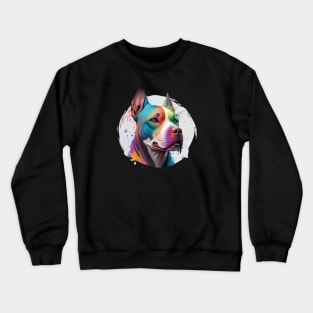 Color Pitbull Face Crewneck Sweatshirt